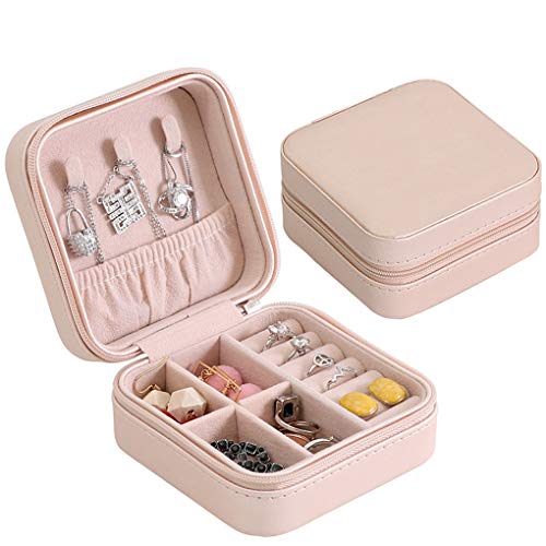 Rolin Roly Joyero de Viaje Pequeño Estuche de Viaje Joyero Jewelry Box (Bare Pink)