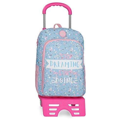 Roll Road Dreaming Mochila Escolar con Carro, Azul, 40 cm