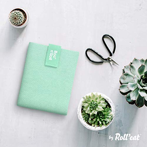 Roll'eat - Boc'n'Roll Eco Bolsa Merienda Porta Bocadillos Ecológico y Reutilizable sin BPA, Verde