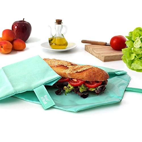 Roll'eat - Boc'n'Roll Eco Bolsa Merienda Porta Bocadillos Ecológico y Reutilizable sin BPA, Verde