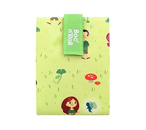 Roll'eat - Boc'n'Roll Kids Bolsa Merienda Infantil Porta Bocadillos Ecológico y Reutilizable sin BPA, Forest