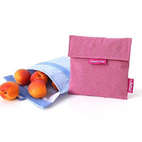 Roll'eat - Snack'n'Go Eco - Bolsa Merienda Porta Snacks Ecológica y Reutilizable sin BPA, Violeta