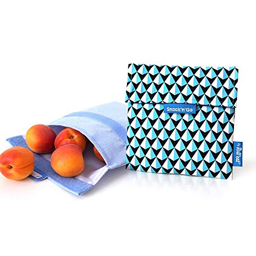 Roll'eat - Snack'n'Go Tiles Bolsa Merienda Porta Sandwich Ecológica y Reutilizable sin BPA, Azul