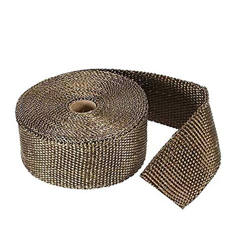 Rollo de Cinta Anti-calórica, Queta Cinta Aislante para Tubos de Escape, Cinta de Escape de Aislamiento Anticalórica/Anti-escaldadura/Anticorrosión, Color Titanio Fibra de Basalto 10M x 5CM