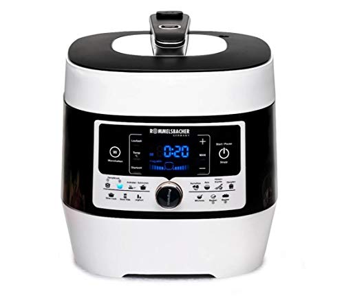 ROMMELSBACHER MD 1000 MeinHans - Cocina eléctrica a presión y multi-cocción (14 programas automáticos, regulable de 40 °C a 170 °C, 2 niveles de presión de vapor, olla antiadherente de 6 L)