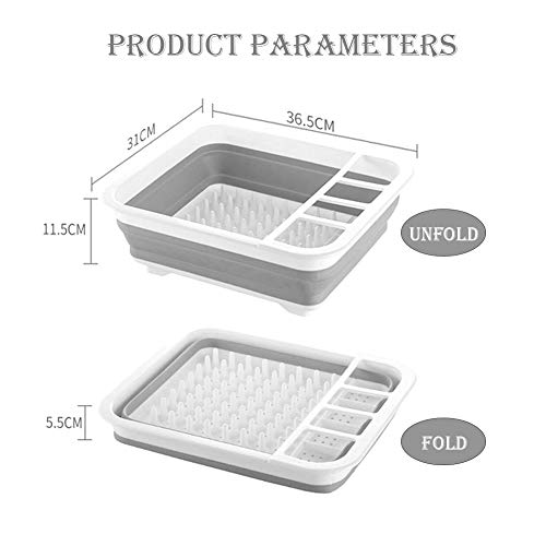 Romote Escurreplatos Plegable Escurreplatos Plegable escurridor Plato Plegable Durable del escurridor Gris Plegables Plato de Placas escurridor Fregadero Cubiertos Cesto