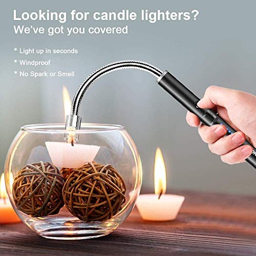 RONXS Encendedor,Encendedor Eléctrico,Encendedor de Arco Eléctrico con Pantalla LED de Batería,USB Recargable para Camping,Cocina,BBQs,Fuegos Artificiales