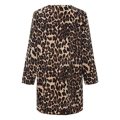 Ropa de Abrigos Algodón Cárdigans Largas Mujer Invierno,PAOLIAN Chaquetas Rebajas Lana Estampado Leopardo otoño Señora Chaquetón Acolchado Elegantes Trenca Parka Rompevientos