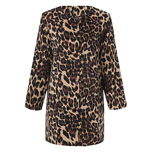 Ropa de Abrigos Algodón Cárdigans Largas Mujer Invierno,PAOLIAN Chaquetas Rebajas Lana Estampado Leopardo otoño Señora Chaquetón Acolchado Elegantes Trenca Parka Rompevientos