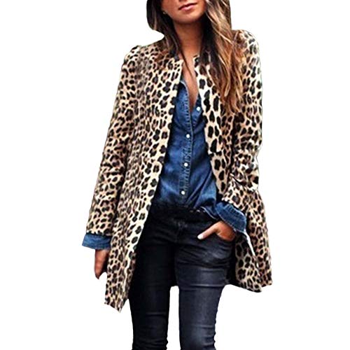 Ropa de Abrigos Algodón Cárdigans Largas Mujer Invierno,PAOLIAN Chaquetas Rebajas Lana Estampado Leopardo otoño Señora Chaquetón Acolchado Elegantes Trenca Parka Rompevientos