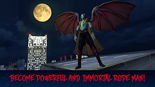 Rope Man Superhero: Immortal Saga | Night City Mutant Fighting Vampire Legends Bat Simulator