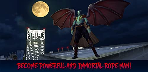 Rope Man Superhero: Immortal Saga | Night City Mutant Fighting Vampire Legends Bat Simulator