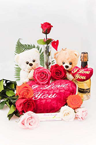 Rose te amo regalo para ella - FLOR REAL - 3 AÑOS Vida útil SIN AGUA - 1 Tough Rose - nuestras flores EXCLUSIVAS son reales. Regalo del día de la madre también perfecto como un ramo de flore