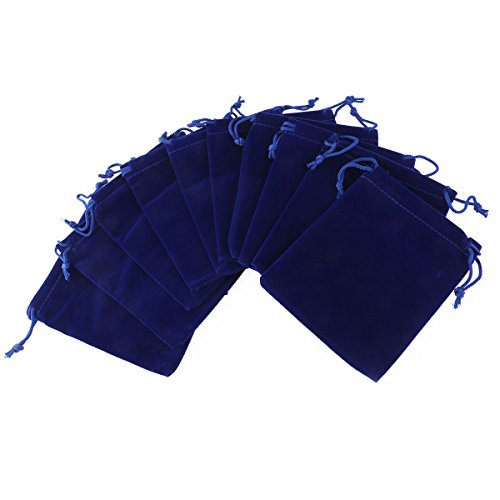 rosenice aterciopelada la conservación de funda para joyas regalo Caramelos Boda 10pcs (Azul Oscuro)