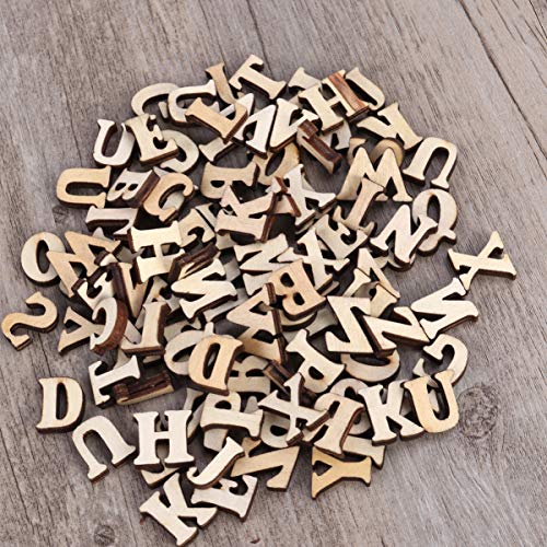 ROSENICE Letras de madera Scrapbooking Discos de corte de madera Artes de madera Artesanías alfabeto 100pcs