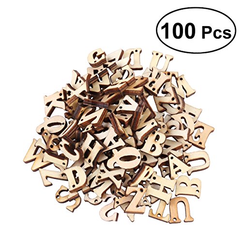 rosenice letras de madera Scrapbooking Discos de paneles de madera manualidades de madera alfabeto 100 piezas