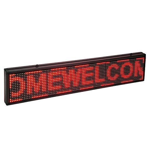 RÓTULO LED ELECTRÓNICO Aluminio Pantalla Letras Rojas 100 CM X 20 CM 5 CM