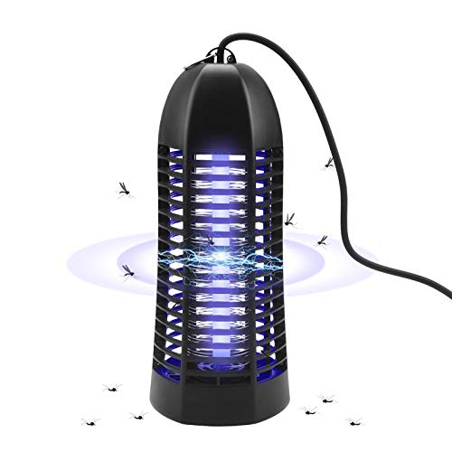 ROVLAK Lámpara Antimosquitos Interior Lampara Antimosquitos Electrico con un Tubo Fluorescente de 6W Lampara Mosquitos Enchufe sin Químicos Lampara Mosquitos por Matar Mosquitos para interiores, Negro