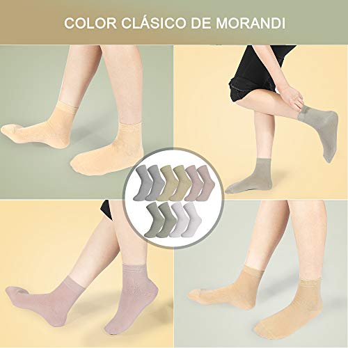 Rovtop 10 Pares Calcetines para Mujer y Hombre - Calcetines Termicos Mujer Invierno Divertidos Calcetines de Algodón, 5 Pares de Lindos Cachorros y 5 Pares de Macarons (Tubo Medio)