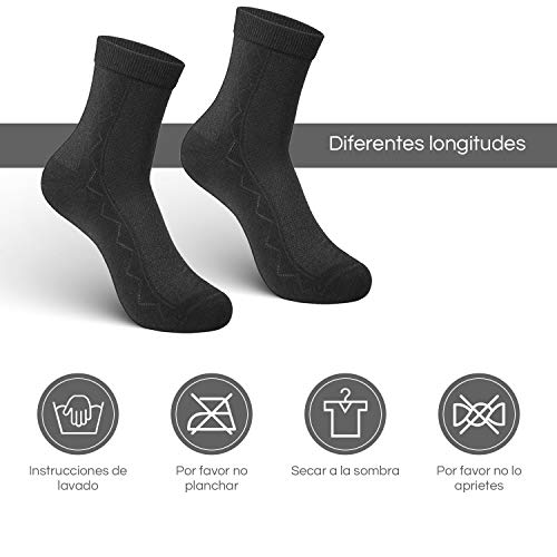 Rovtop 12 Pares de Calcetines para Hombre y Mujer - 6 Pares Calcetines Deportivos Medias Bajas y 6 Pares de Calcetines de Tubo Medio Transpirable (Blanco/Negro/Gris)