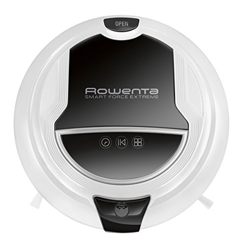 Rowenta Smart Force Extreme RR7157WH - Robot Aspirador alto Rendimiento Todo Tipo de Suelos con Infrarrojos Anticaída, 2 Paredes Virtuales, 4 Modos Limpieza, Batería de Ion Litio 100 min