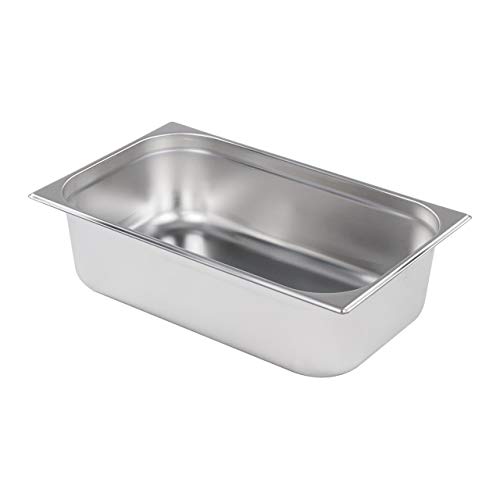 Royal Catering Baño María Comercial RCBM-1/1-150A-GN (GN 1/1, Termóstato 50-95°C, 1.200 W, 150mm, grifo de vaciado, Acero inoxidable, incl. recipiente 1/1 GN con tapa)