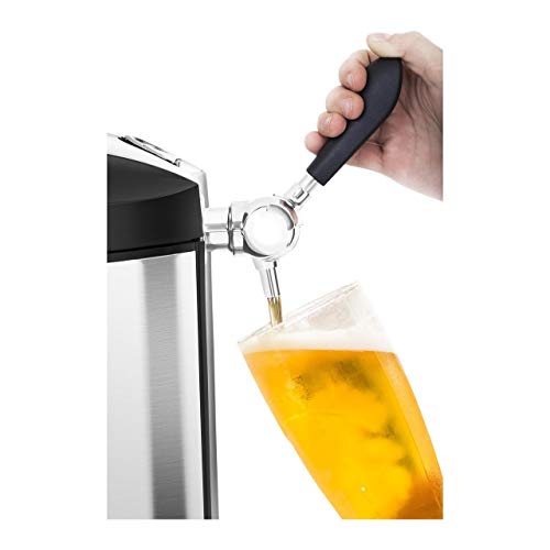 Royal Catering Dispensador de Cerveza Tirador de Cerveza con Refrigeración RCBD-5L (para todos los barriles de 5 L, Refrigeración 2-12 °C, Pantalla LED, incl. 3 Cartuchos de CO2)