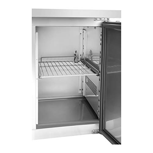 Royal Catering Mesa Refrigerada Saladette RCSA-S228 (365 L, Dos superficies de trabajo, Compresor de 260 W, Termostato digital, Refrigerante R600a)