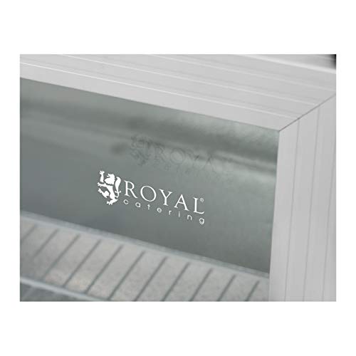 Royal Catering Nevera Expositora De Bebidas Frigorífico Mini RCGK-54A (Doble vidrio, Cubierta de acero inoxidable, Temperatura de 0-10 °C, 54 L)