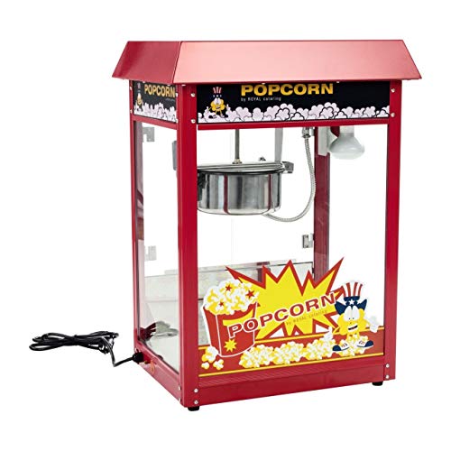 Royal Catering Palomitera Máquina Para Hacer Palomitas RCPW-16E (Rendimiento: 5 kg/h, 16 L/h, Olla con Revestimiento de Teflón, 1600 W, Con carrito)