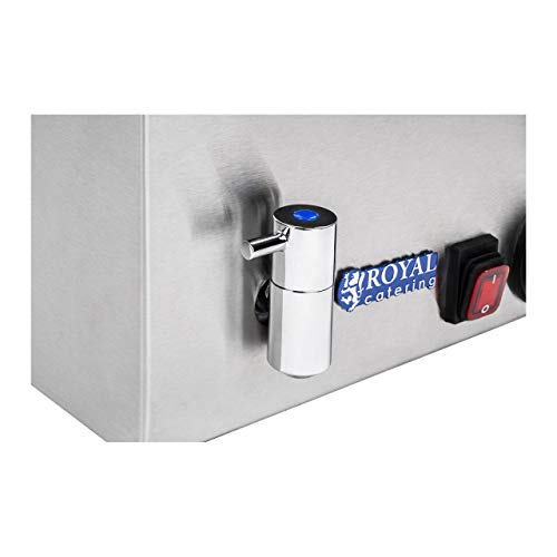 Royal Catering - RCBM-1/2-150A-GN - Baño María 1/2 - max 95°C - 230 Volt - 1200 Watt - Profundidad 150mm - grifo de vaciado