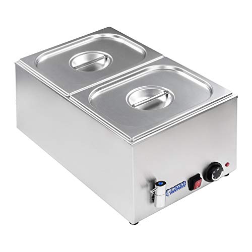 Royal Catering - RCBM-1/2-150A-GN - Baño María 1/2 - max 95°C - 230 Volt - 1200 Watt - Profundidad 150mm - grifo de vaciado