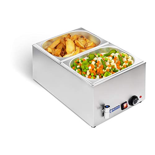 Royal Catering - RCBM-1/2-150A-GN - Baño María 1/2 - max 95°C - 230 Volt - 1200 Watt - Profundidad 150mm - grifo de vaciado