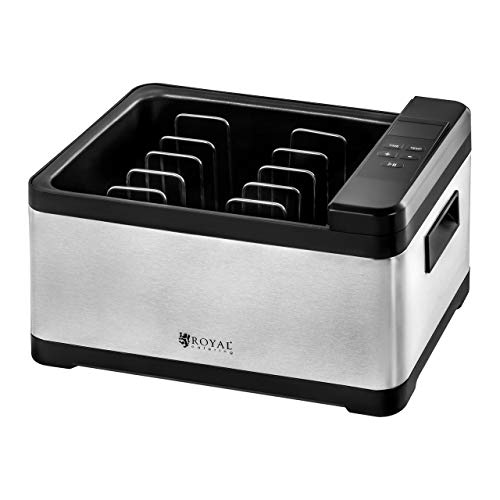 Royal Catering Set Horno Sous-Vide Máquina para Cocinar al Vacío con Envasadora de Alimentos y Rollos RCSV-SET1 (8L, 800 W / 175 W, Velocidad 16 L/min, Ancho MAX. 28 cm, automático/Manual)