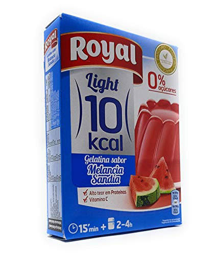 Royal, Gelatina en Polvo, Light, 10 kcal, 0% Azúcar, Sabor Sandía, 31g