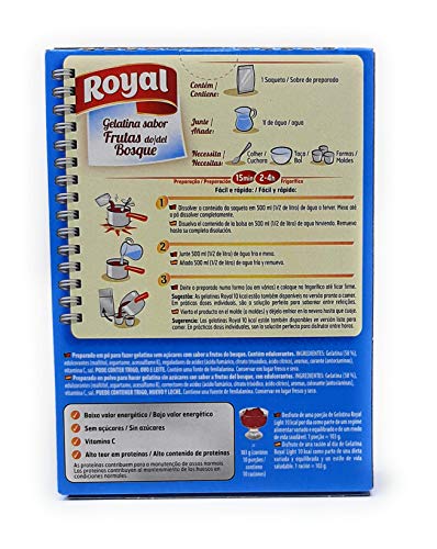 Royal - Gelatina Frutas del Bosque - Light - por 1 litro de aqua