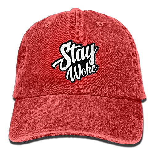 rtuuruyuy Stay Woke Retro Washed Dyed Cotton Adjustable Plain Cap Low Profile