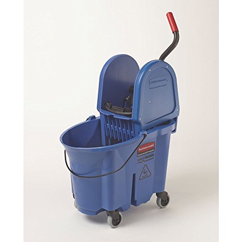 Rubbermaid Commercial Products WaveBrake - Carro de limpieza, capacidad del cubo de 33 l, azul