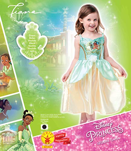 Rubies - Disfraz oficial de princesa de Disney, diseño de tiana, diseño de princesa, talla para niños de 2 a 3 años, altura 98 cm