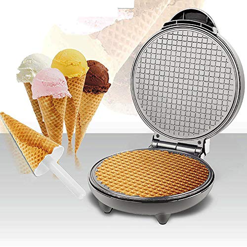 Rubyu Máquina para Hacer Cucurucho de Helado, Waffle Maker Eléctrica Antiadherente de Acero Inoxidable, con Control de Temperatura, Hogar Cocina Herramienta de la Hornada