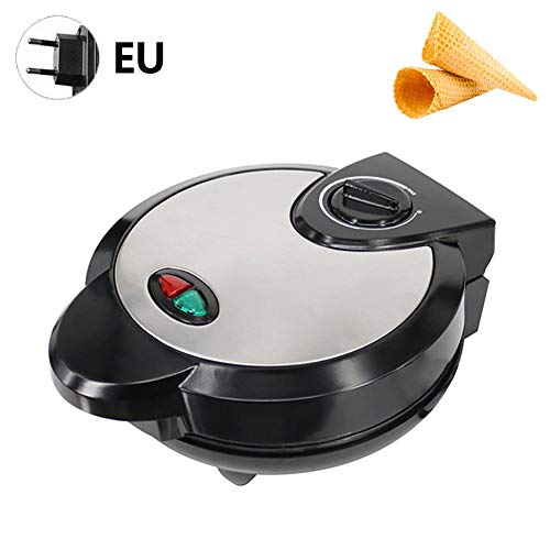 Rubyu Máquina para Hacer Cucurucho de Helado, Waffle Maker Eléctrica Antiadherente de Acero Inoxidable, con Control de Temperatura, Hogar Cocina Herramienta de la Hornada