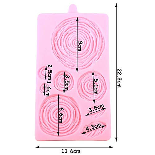 Ruffled Rose Flower Silicone Cake Border Fondant Molds DIY Wedding Cake Decorating Tools Cupcake Candy Chocolate Gumpaste Mould