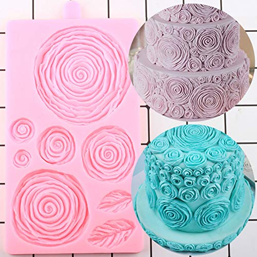 Ruffled Rose Flower Silicone Cake Border Fondant Molds DIY Wedding Cake Decorating Tools Cupcake Candy Chocolate Gumpaste Mould