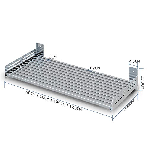 RUNWEI Soporte de Almacenamiento de Montaje en Pared de Cocina de Rack de Cocina de Acero Inoxidable y Estante de microondas (Size : 100cm)