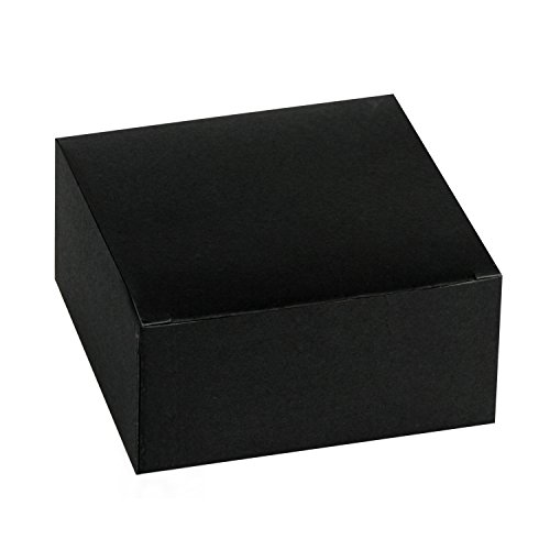 RUSPEPA Cajas De Regalo De Cartón Reciclado - Caja De Regalo Pequeña con Tapas para Manualidades, Magdalenas Y Galletas - 13X13X8 Cm - Paquete De 30 - Negro