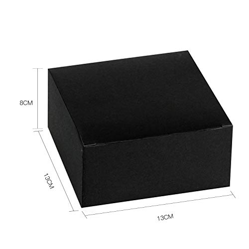 RUSPEPA Cajas De Regalo De Cartón Reciclado - Caja De Regalo Pequeña con Tapas para Manualidades, Magdalenas Y Galletas - 13X13X8 Cm - Paquete De 30 - Negro