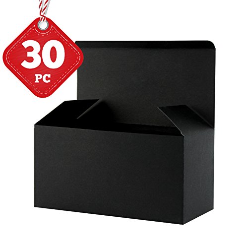 RUSPEPA Cajas De Regalo De Cartón Reciclado: Caja Decorativa con Tapas para Regalos, Fiesta, Boda - 23X11.5X11.5 Cm - Paquete De 30 - Negro