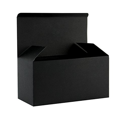 RUSPEPA Cajas De Regalo De Cartón Reciclado: Caja Decorativa con Tapas para Regalos, Fiesta, Boda - 23X11.5X11.5 Cm - Paquete De 30 - Negro