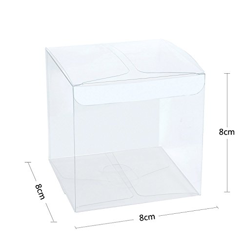 RUSPEPA Cajas Transparentes del Pet Doméstico 30pcs / Cajas de Regalo Claras para Los Favores de la Fiesta de la Boda, del Fiesta y de la Ducha de Bebé, 8 x 8 x 8 CM