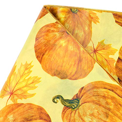 RUSPEPA Papel De Seda Para Envolver Regalos - Calabaza Con Diseño De Hoja De Arce Papel De Envoltura De Regalos A Granel Para Empacar, Manualidades De Bricolaje - 50 X 70 cm - 25 Hojas